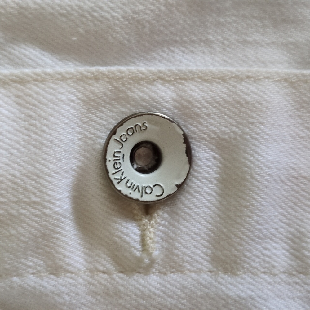 Calvin Klein Jeans White Denim Jacket - Picture 8 of 8